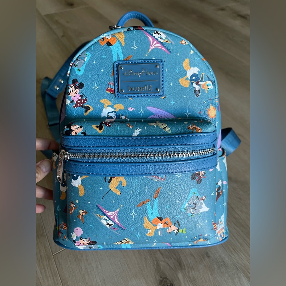 Blue Loungefly Disney Characters Backpack